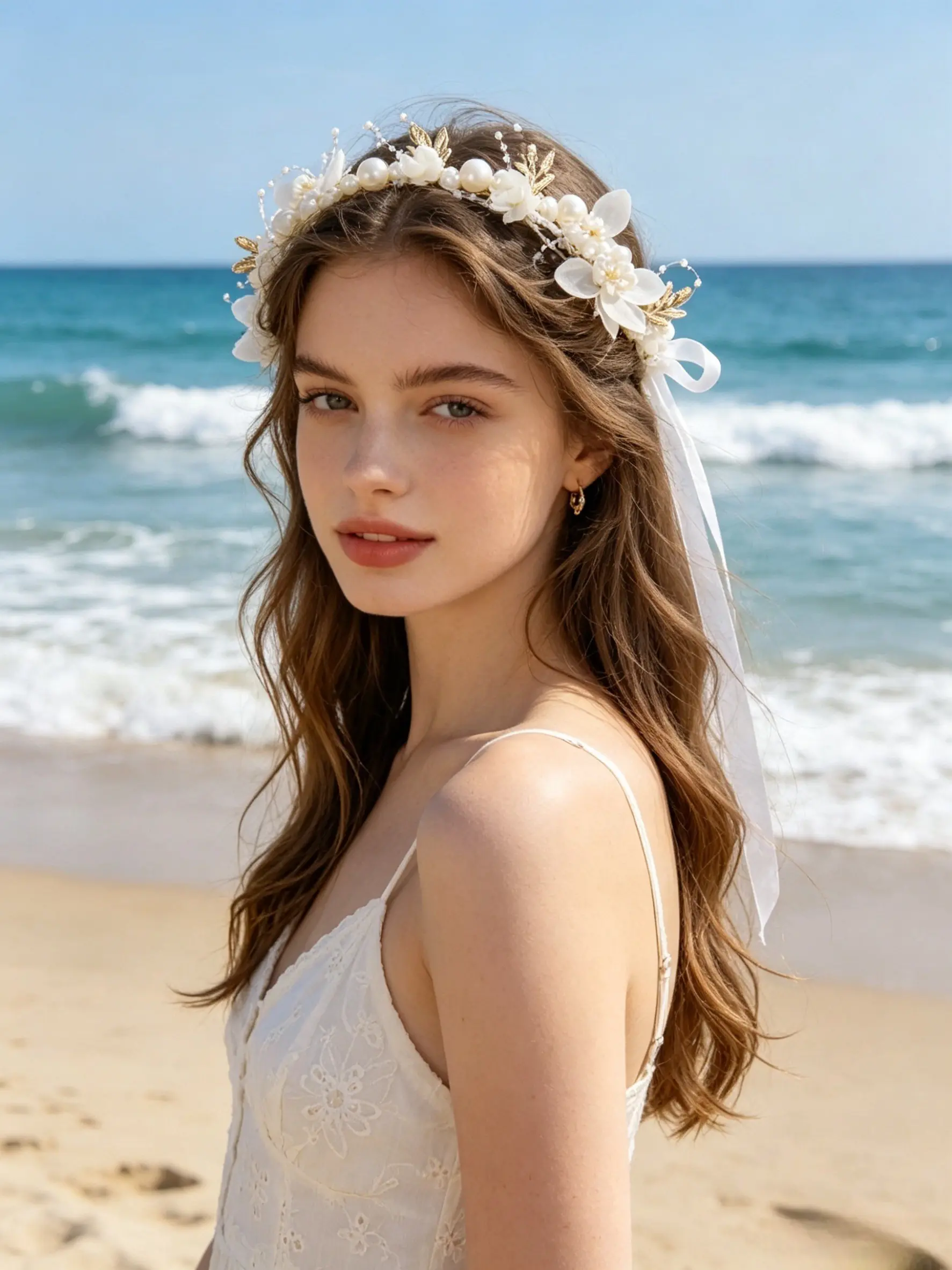 Korean Princess Style Pearl Crown Hair Accessory, Adult Floral Headband, Flower Crown Headband, Elegant Crown Design, Elegant Fashion Jewelry, Birthday Gift, Party Photo Prop