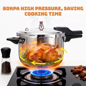 5.28 Quart Extra Large Pressure Cooker | Explosion-Proof, Induction/Gas Compatible | Fast Cooking for Home & Restaurant