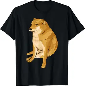 Casual Cotton shortsleeve tees Cheems Dog Funny Shiba Inu Dank Meme T-Shirt