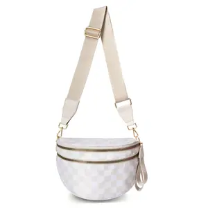 Fashionable Oxford Grid Shoulder Bag, Large Capacity Crossbody Shell Bag, Lightweight Sports Bag, Adjustable Crossbody Bag, Versatile and Trendy