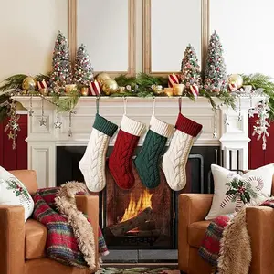 Warm Tacky Christmas Cross-Border Stockings Large Size for Decor Gift Bags Ornaments Festive Holiday Supplies