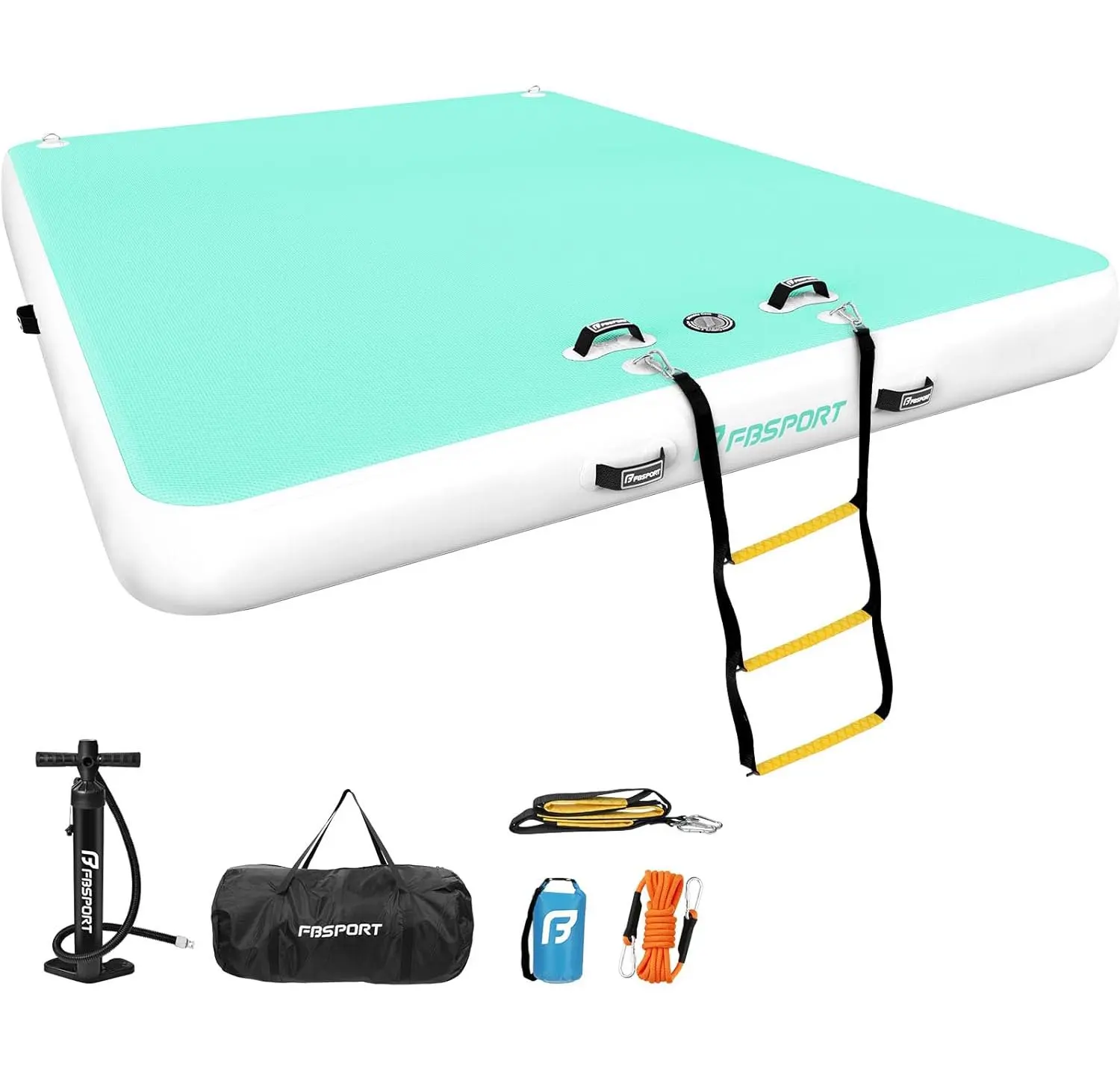 FBSPORT Inflatable Floating Dock Lake Floats for Adults, Floating Docks Platform Island Raft, Non-Slip Inflatable Water Dock Mat for Pool Beach Ocean 10ft 8ft 6ft summerwins