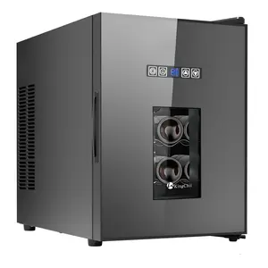 KingChii 16 Bottle Wine Cooler Freestanding Fridge with Glass Door Adjustable Shelves Digital Display for Wine Beer Soda Home Office Bar