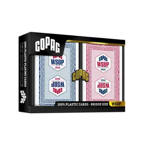 Copag WSOP 2023 100% Plastic Playing Cards – Bridge Size Regular Index (Red/Blue Double Deck Set)