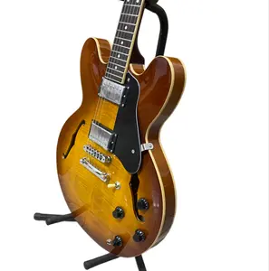 High-quality 335 electric guitar - semi hollow body, flame wood veneer, maple body, 22 frets, HH pickup, tune-o-bridge