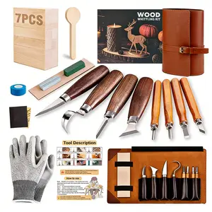 26Pcs Wood Carving Kit for Beginners, Whittling Kit with Carving Knife Set, Woodworking Tools with Leather Case, DIY Craft Kit for Adults & Teens (14+)