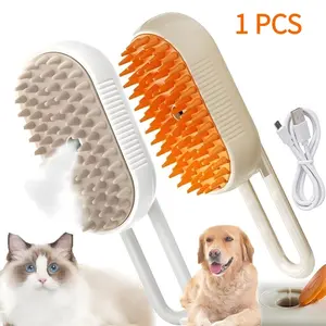 2026-2 types of combs/ 3 - IN - 1 Pet Steam Brush! Adjustable for cats & dogs. Emits pet steamy mist to remove flying fur. Steel - tooth pin & press - to - clean design detangles & clears loose fur. Advanced hair remover for pet grooming. Fur Removal Tool