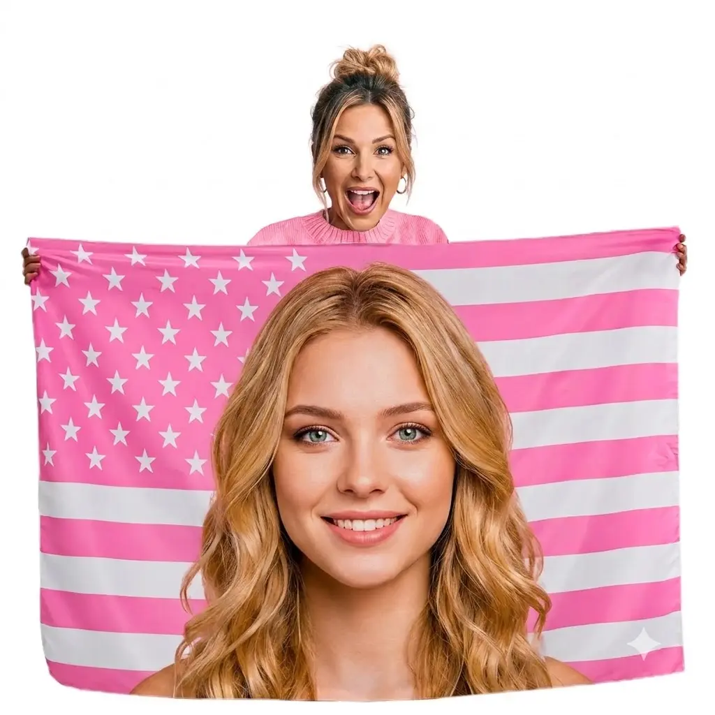 Custom Pink America Flag Tapestry, Personalized Flags, Design Your Image Funny Tapestry Poster, for Decorate, Clubs, Concerts, Bars, University, Dormitories, Living, Rooms, Bedrooms, 30x40 40x60 50x60 60x80 60x90 inch Outdoorfun Decoration