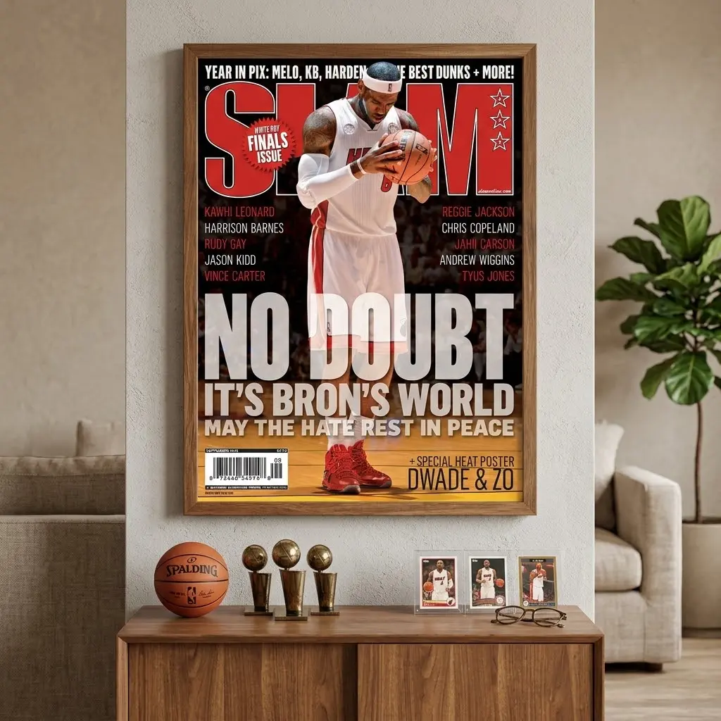 LeBron James SLAM Magazine Cover Poster No Frame, Basketball Wall Art, NBA Sports Decor, Athlete Room Artwork, Fan Gift Print