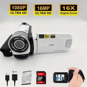 Latest 270° LED Flip Screen Digital Camera| Photographic camera (camera, Camaras Fotograficas): 16x zoom, 1080P full HD, 2.7inch display screen, high-definition wide-angle lens. Very suitable for outdoor shooting, one-click photo upload to the phone
