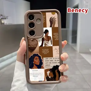Self - Affirmation Art Pattern TPU Phone Case Compatible with Galaxy S23 Ultra S24 Plus S25 S22+ Shockproof Non Slip Military-Grade Protection Silicone Cover Smartphone Casing Protective Cellphone