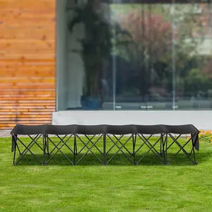 VEVOR 6 Seat Portable Folding Sport Bench Outdoor Camping Chair With Carry Bag