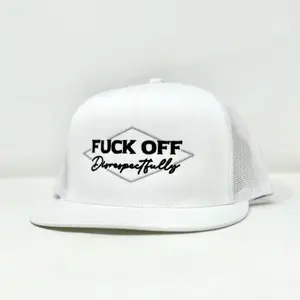 F*uck off Disrespectfully Embroidered Snapback Trucker Hat, Gift for Fan, Sport Hat, Hip Hop Cap, Gift for Friends, Gift for Dad, Gift for Brother Sister, Summer Hat Gift, Gift Idea, Father's Day, Ideal Gift