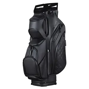 Ask Echo Golf 2025 SLC-130LE Luxury 15 Way Full Length Dividers Golf Quiet Synthetic Leather Cart Bag