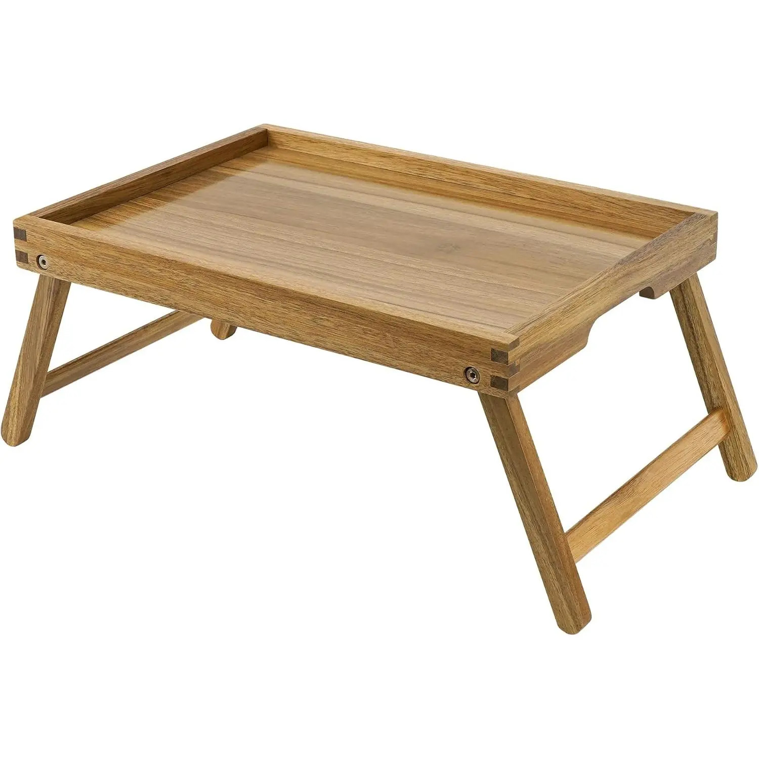 Acacia Bed Table Tray, Wooden Breakfast Tray with Folding , Bed Tray for Eating and Laptop, Eating Trays for Bedroom