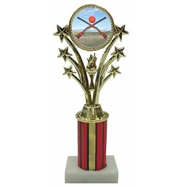 BuyAwardsandTrophies Sporting Clay Traveling Trophy - Plastic Trophy with Base, Awards and Trophies for Sports Competition, Prizes for Adults and Kids Gold,18"