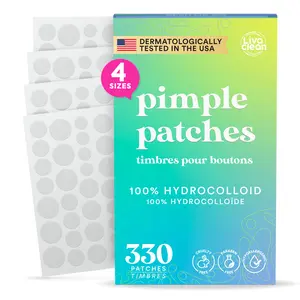 LivaClean 330 CT Hydrocolloid Pimple Patches for Face - 100% Clear Acne Dots - 4 Sizes Invisible Blemish Stickers - Dermatologically Tested - Cruelty-Free Skin Repair