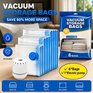 18PCS Cordless Travel Vacuum Bag Set Vacuum Bags for Travel with Rechargeable air Pump, 24 Pack Carry-on Size Compression Packing Bags for Luggage and Suitcase