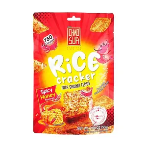 CHAO SUA Crispy Rice Crackers - Spicy Honey Shrimp Flavor 50g | Authentic Thai Snack, Popular in 7-Eleven & Big C