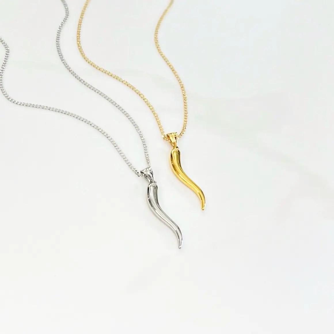 Large Italian horn necklaces