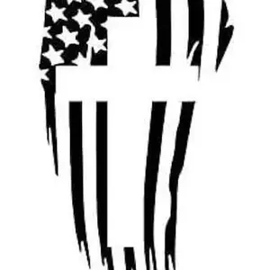 USA flag cross veteran vinyl decal sticker 5"
