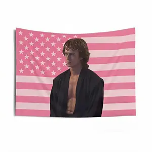 Hayden Christensen Pink Wall Tapestry American Flag | Anakin Flag father's day gifts,gifts boyfriend,gifts for girl adults,gifts under 100 dollars,cheap stuff for your room,bathroom accessories,graduation gifts y2k room decor