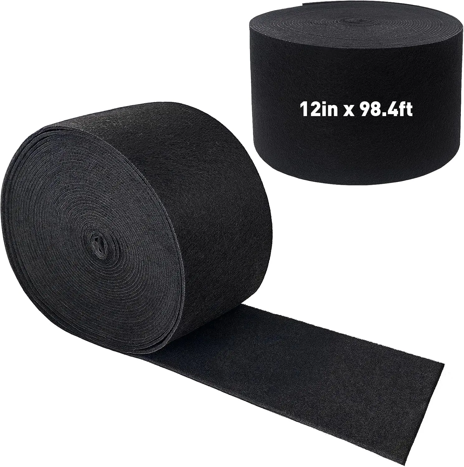 Boat Trailer Bunk Carpet, 8mm Waterproof Trailer Boat Bunk Carpet Replacement for Bunk Boards, Boat Lift & Runners, Durable Black Marine Carpet Roll, 12"x 98.4ft DIY Easy Installation