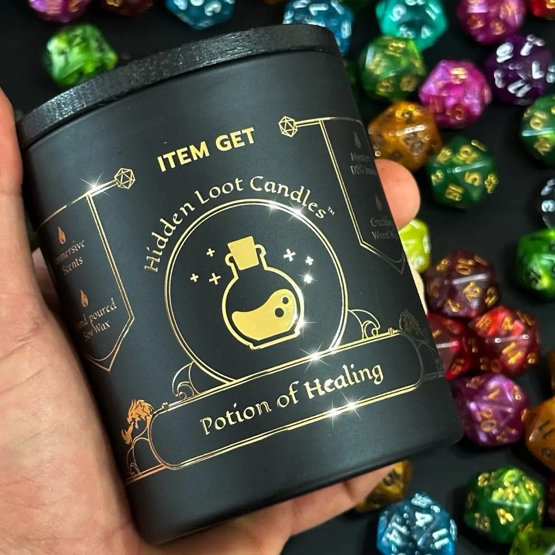 Potion Of Healing Scented Hidden Loot Crackling Wood Wick Candle