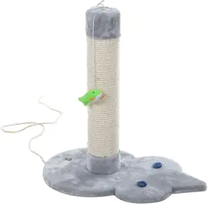 Aeromark X1801 Armarkat Mouse Shape Scratcher 19" x 11" x 19" Grey Cat Scratch Post with Toys for Small Cats Modern Design & Chew Resistant