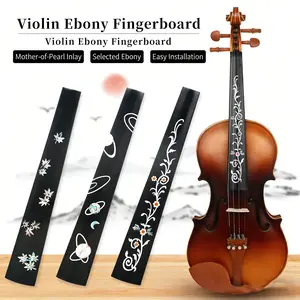 New 4/4 Violin Fretboard, Rosewood Material, Color Inlay, 27cm Replacement Part, Suitable for Beginners & Advanced Violinists