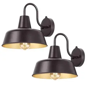 Dusk to Dawn Outdoor Wall Sconces,Outdoor Farmhouse Barn Lights Vintage Outdoor Wall Lantern Wall Mount, Exterior Wall Lighting Fixture for Porch, Entryways, Garage (2Pack,Bronze)