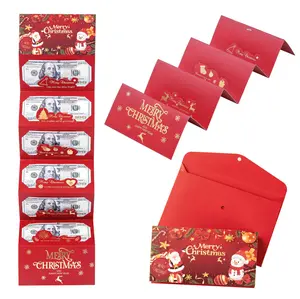 Christmas Santa Dollar DIY 6-Slot Envelope – Must-Have Foldable Foil Stamping Wallet!Surprise Money Clip, Creative Cash Gift for Holiday Parties, Valentine Party and New Year's gift, Fits Cash/Cards