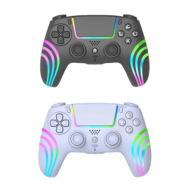 Premium Wireless Gaming Controller for PS5 and PC | RGB LED Lights, 6-Axis Gyroscope, Macro Back Buttons, Hall Effect Linear Triggers Console Game