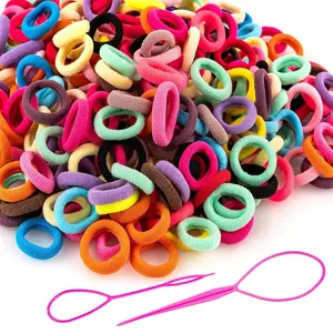 360 Pcs Baby Hair Ties Small No Damage Elastic Bands for Toddlers Little Girls Kids Soft Ponytail Holders Multicolor Accessories with 2 Styling Tools