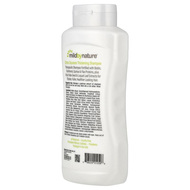 Mild By Nature Thickening Shampoo, B-Complex + Biotin, Citrus Squeeze, 16 fl oz (473 ml)