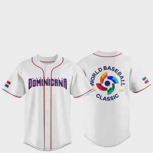 Dominican Rebublic Team 2026 World Baseball Classic Jersey Print Multicolor - white - full size Adult and Youth