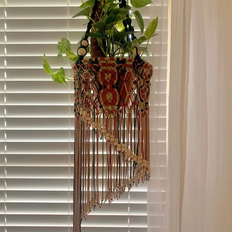 Macrame Plant Hanger Spiral Chandelier