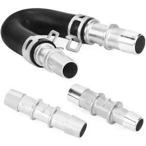 QWORK Upgrade Aluminum Engine Heater Core Bypass Kit, Includes Interchangeable 5/8" and 3/4" Hose Fittings, Direct Replacement with Quick Installation
