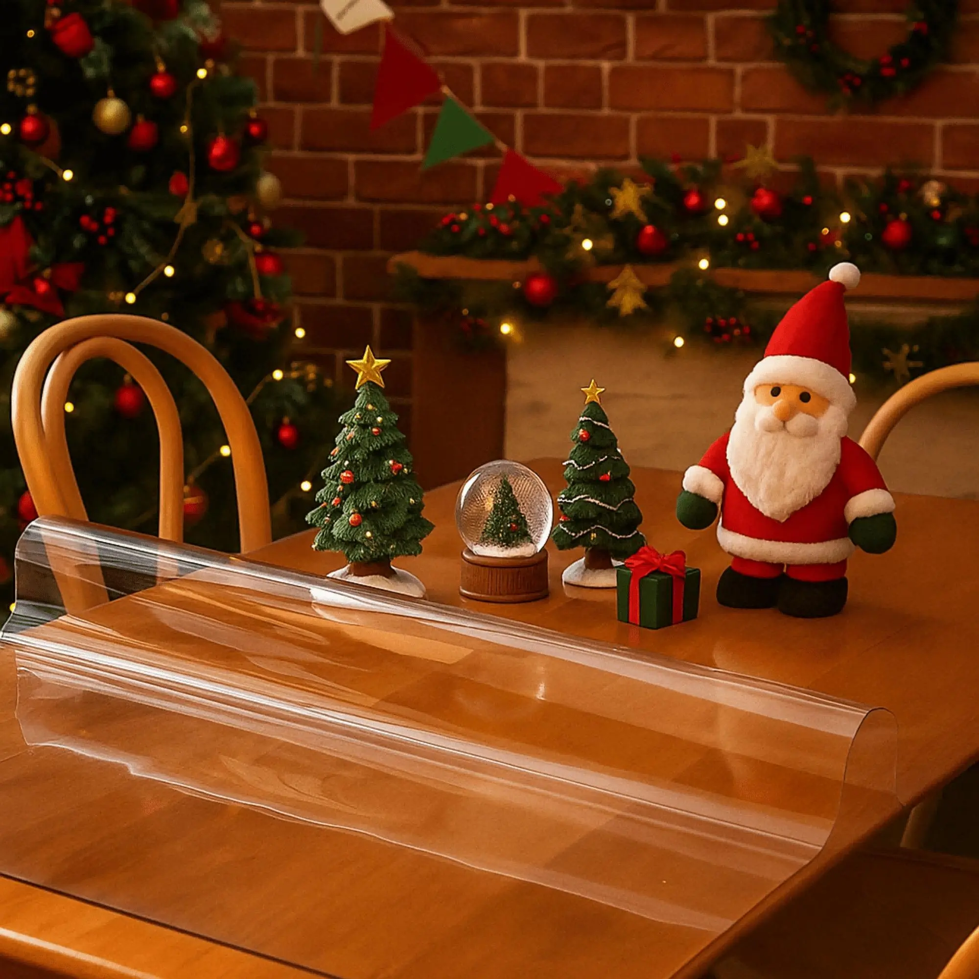 Clean, pollution-free, PVC transparent table mats protect the festive atmosphere, available in multiple sizes, dustproof, waterproof, durable, heat-resistant, rectangular size/multiple sizes summerwins