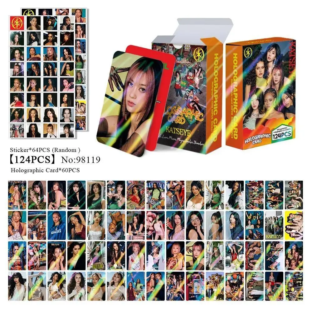 124Pcs/Set Kpop Idol KATSEYE New Album Laser HD Printd Lomo Cards MANON SOPHIA DANIELA LARA MEGAN Photocards Sticker Fans Gifts@