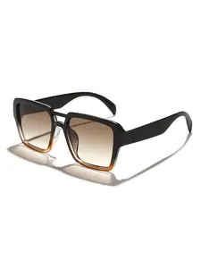 Square Frame Unisex Sunglasses, Casual Decorative Lens, All-Over Print, Suitable for Work & Leisure, Daily Wear Fashion Accessory
