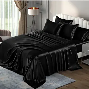 Luxury Silky Satin Bedding Set - (6 Pieces) pillowcase set pillow standard bed pillow
