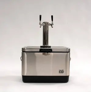 Cooler Keg - portable draft system in a stainless steel picnic cooler. So kind of a portable kegerator? Basically, yeah.