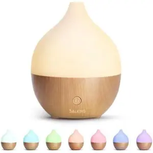 Essential Oil Diffuser, 100ml Small Aromatherapy Diffuser with Auto Shut-Off Function, Ultrasonic Diffusers for Essential Oils, Cool Mist Humidifier with Warm White Lights, for Office Home