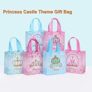 12pcs/24pcs Princess Theme Gift Bags, Non-Woven Material with Handle, 7.87x7.67x3.54 Inches, Ideal for Parties, Weddings, Birthdays, Anniversaries