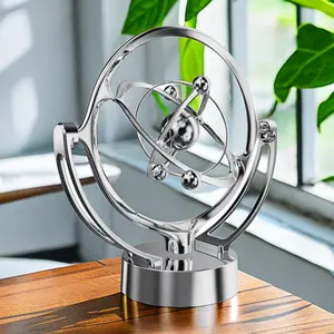 New Earth Perpetual Motion Desktop Model, Rotating Magnetic Swinging Celestial Orbit Ornament, USB Powered Decorative Item for Home Office, Statue