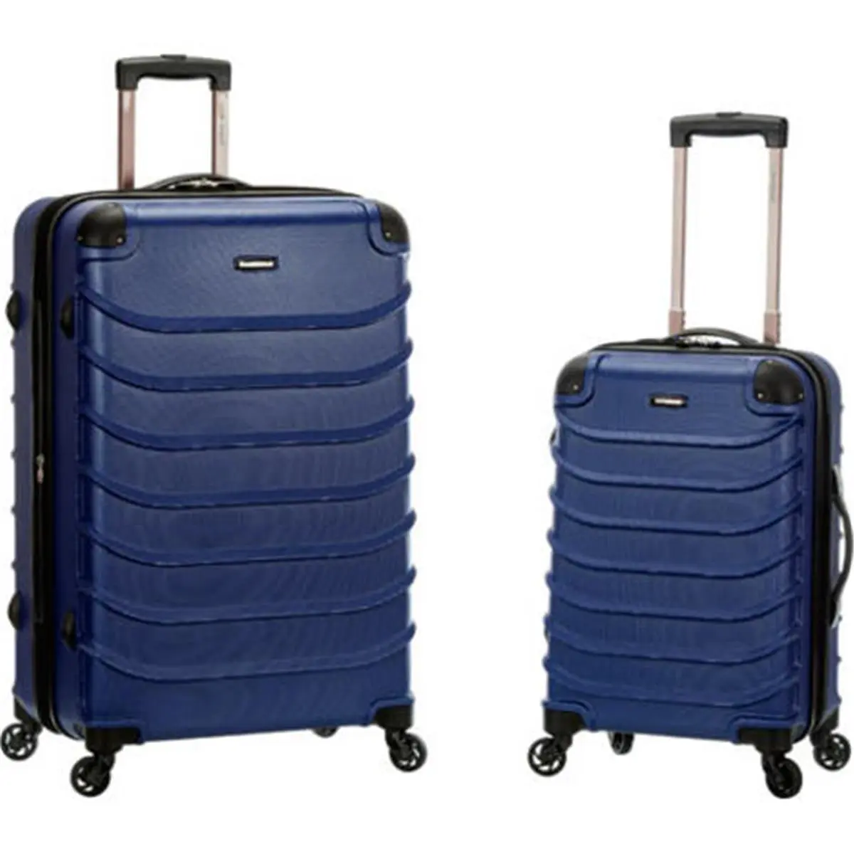 Rockland Speciale 8-Piece Expandable ABS Spinner Suitcase Set, 20" x 28" (28" H, 12" W, 17" L), Blue, Eight