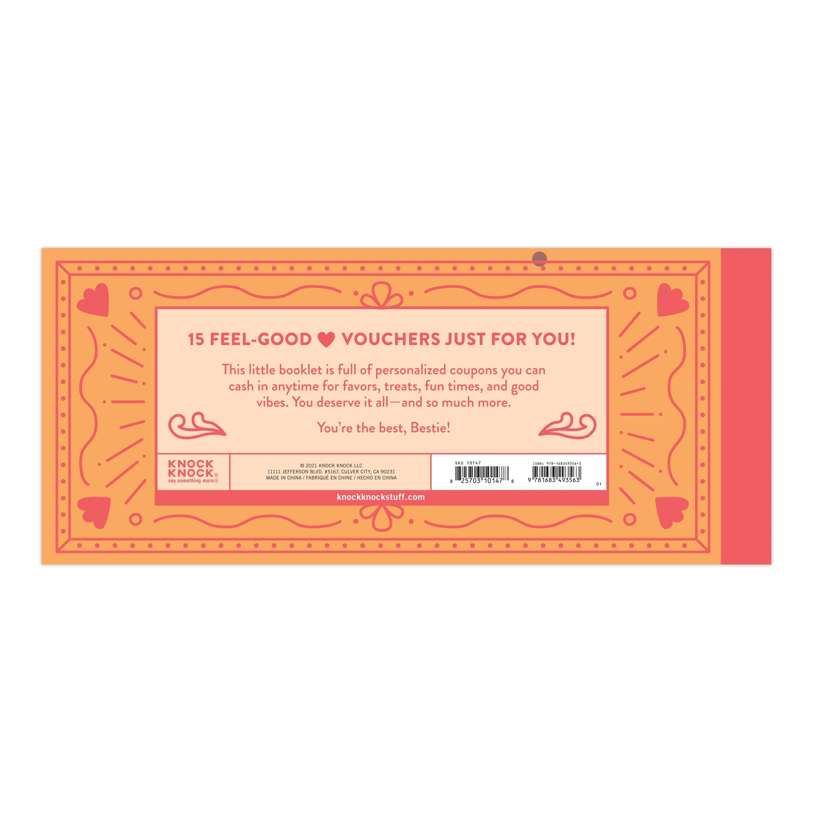 Fill in the Love Bestie Vouchers, Book of 15 Best Friend Coupons