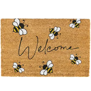 10Merch Welcome Mat, Cute Door mat, Honey Bees Doormat, Spring mat