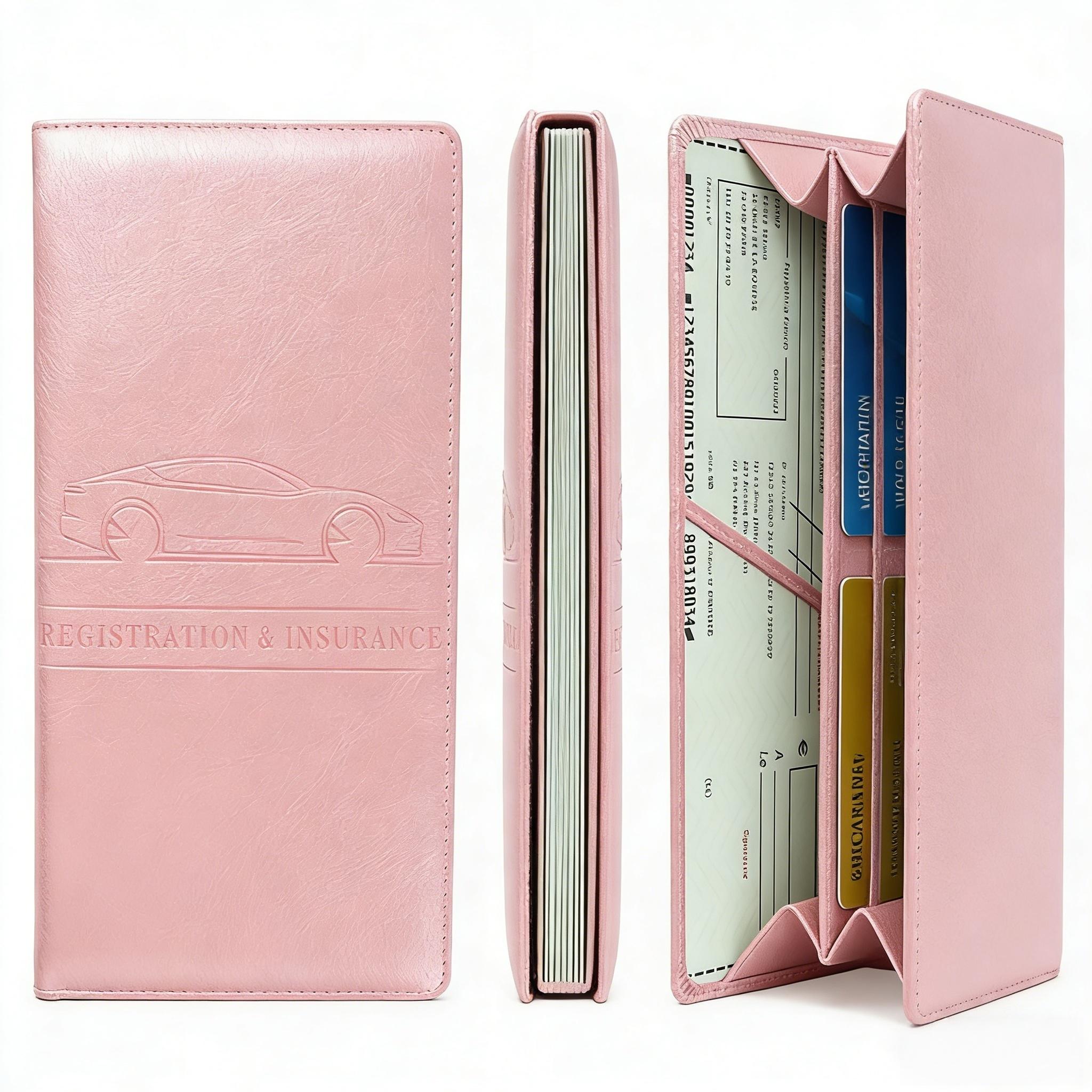 Car Registration & Insurance Card Holder, Magnetic Closure Vehicle Organizer, Car Essential Document Wallet, Spring Gift, for Pokemon Cards Holder, Compact Car Accessories, Essential for Owners